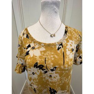 MAURICES YELLOW FLORAL TOP